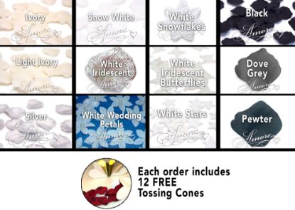 Picture of Neutral (White, Grey, Black) Variety Silk Rose Petals