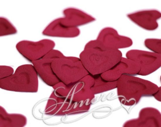 Picture of Silk Rose Petals Heart Shape I Love You-Burgundy