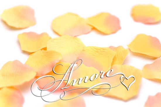 Picture of Silk Rose Petals Peach (Yellow-Apricot)