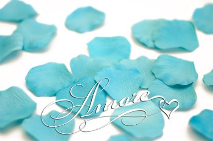 Picture of Silk Rose Petals Tiffany Blue-Turquoise